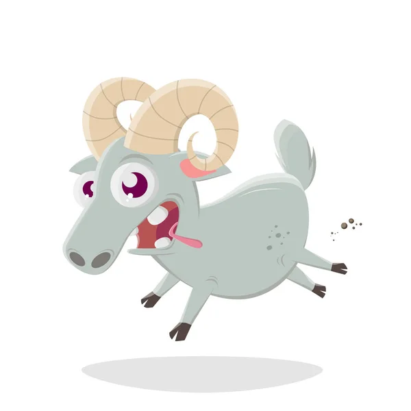 Lustige Cartoon Ram Vektor Illustration — Stockvektor