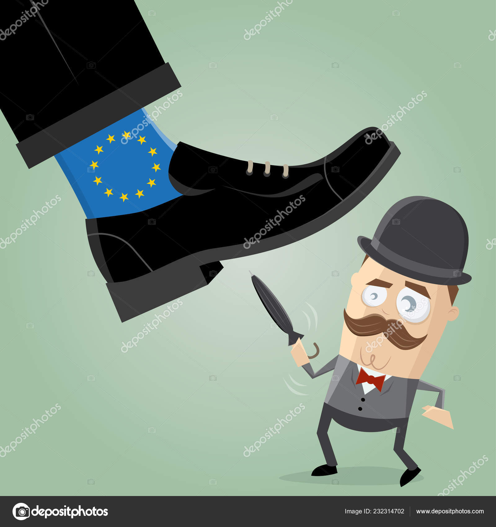 British Man Fighting Overpowering Brexit Illustration Stock Vector Image by  © #232314702