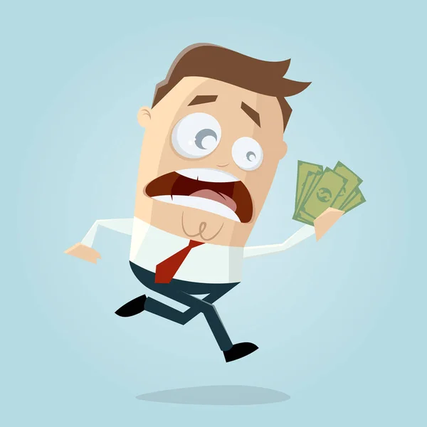 Funny Cartoon Man Wants Take His Money — Stock Vector