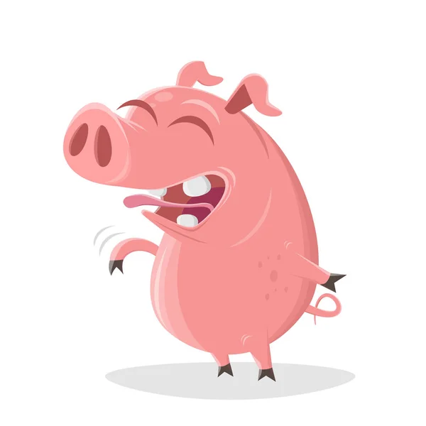 Funny Pig Laughing Good Joke — Stock Vector