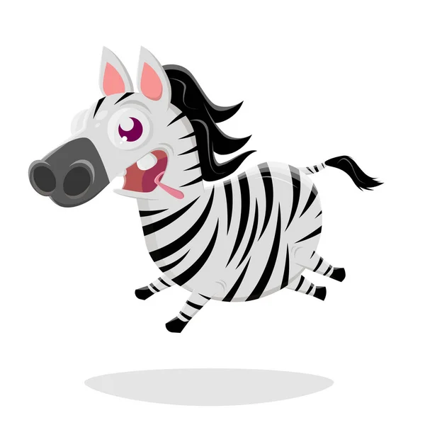 Rolig Zebra Tecknad Illustration — Stock vektor