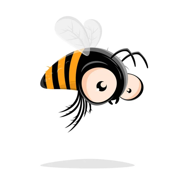 Divertido Dibujos Animados Bee Vector Ilustración — Vector de stock