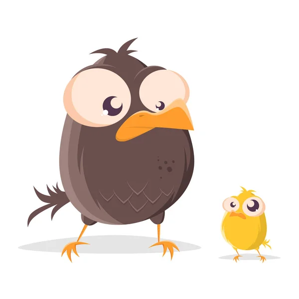 Funny Cartoon Bird Little Baby Bird — Stock Vector