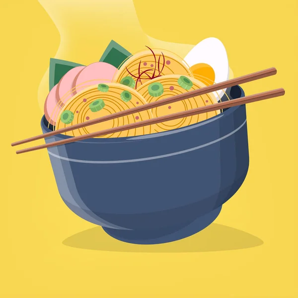 Vector Illustration Asian Ramen Noodles — Stock Vector