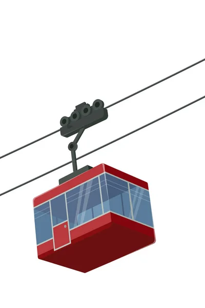 Stilisierte Vektorillustration Einer Isolierten Gondelbahn — Stockvektor