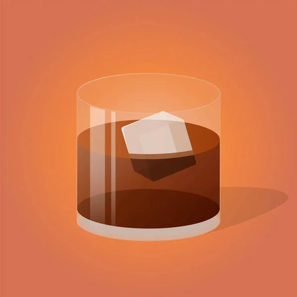 Verre Illustration Vectorielle Whisky Longdrink — Image vectorielle