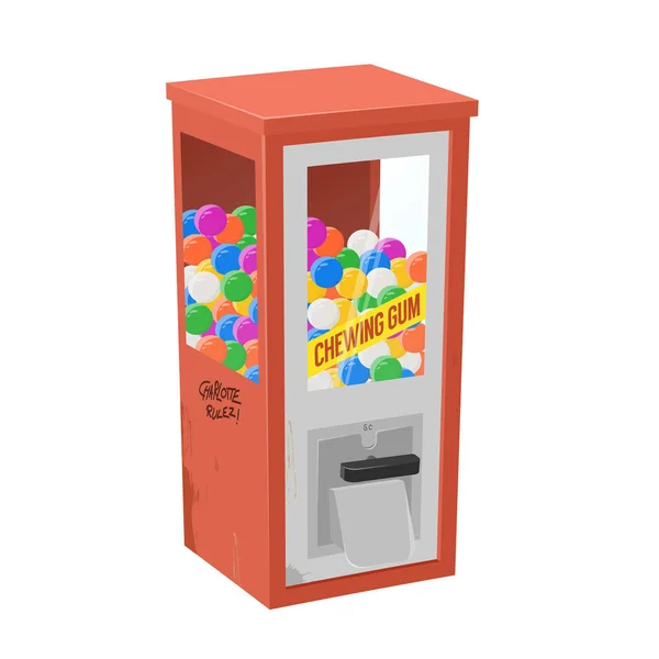 Grappige Cartoon Illustratie Van Een Gumball Machine — Stockvector