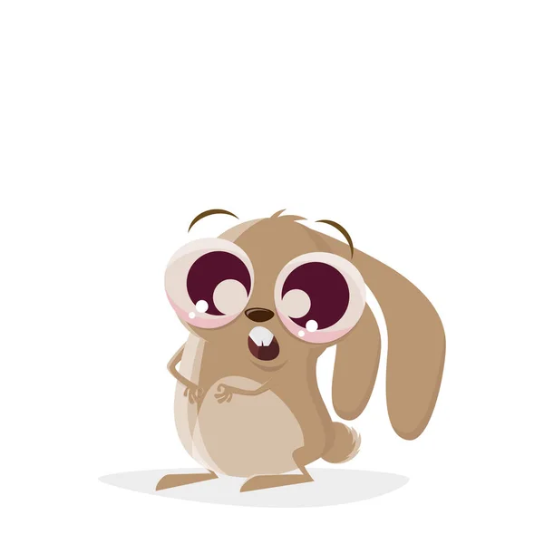 Divertente Illustrazione Cartone Animato Simpatico Coniglio Cartone Animato — Vettoriale Stock