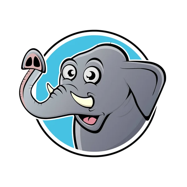 Signo Divertido Elefante Dibujos Animados — Vector de stock