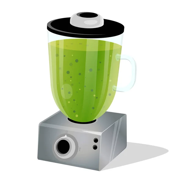 Desenho Animado Ilustração Smoothie Verde Liquidificador — Vetor de Stock