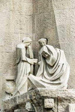 Barselona, İspanya, 28 Ekim 2011: La Sagrada Familia, heykel