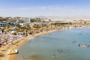 Sinai, Mısır, 18 Şubat 2008: Sharm El Sh Kızıldeniz Sahili