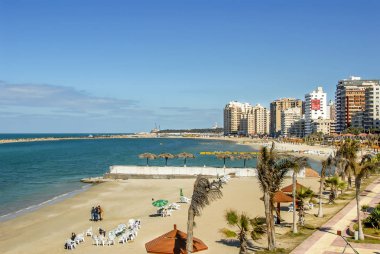 İskenderiye, Mısır, 21 Şubat 2018: Görünüm Alexandria Limanı, 