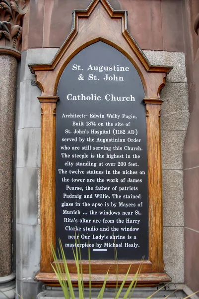 Dublino, Irlanda, 24 ottobre 2012: St. Augustine & St. John Catho — Foto Stock