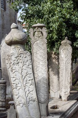 Istanbul, Türkiye, 1 Temmuz 2011: Nurbanu Gaziler Osmanlı mezar taşları