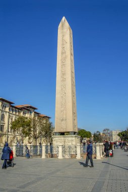 Istanbul, Türkiye, 19 Ocak 2014: Theodosius Dikilitaşı olduğunu 