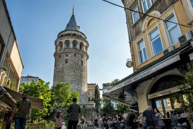 Istanbul, Türkiye, 8 Haziran 2018: Karaköy b Galata Kulesi