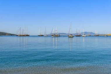 Bodrum, Türkiye, 20 Mayıs 2010: Ege Denizi, yelkenli