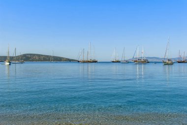 Bodrum, Türkiye, 20 Mayıs 2010: Ege Denizi, yelkenli