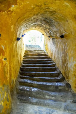 Bodrum, Türkiye, 20 Mayıs 2010: Bodrum Kalesi sualtı merdiven