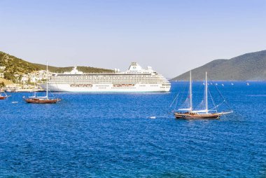 Bodrum, Türkiye, 20 Mayıs 2010: yelkenli ve Ege Denizi, gemi