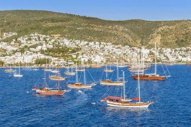 Bodrum, Türkiye, 20 Mayıs 2010: Ege Denizi, yelkenli