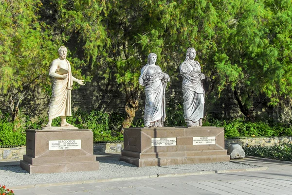 Bodrum, Turchia, 27 maggio 2010: Statue di Erodoto, Artemisia e — Foto Stock