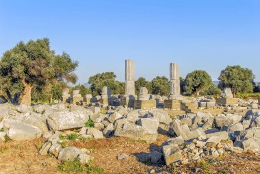 Izmir, Türkiye, 3 Nisan 2010: Teos Harabeleri antik kent. Sığacık