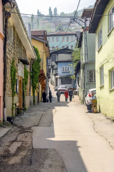 Bursa, Törökország, 29 április 2012: történelmi kastély Hamam utca — Stock Fotó