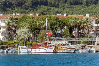 Muğla, Türkiye, 24 Mayıs 2012: Gökova Körfezi, Akyaka, yelkenli 