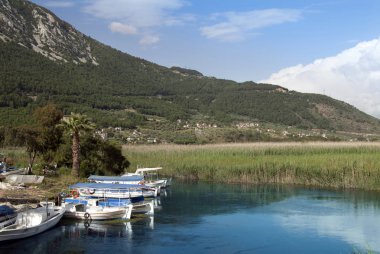 Muğla, Türkiye, 24 Mayıs 2012: Azmak akışı, Gökova Körfezi, A, tekneler