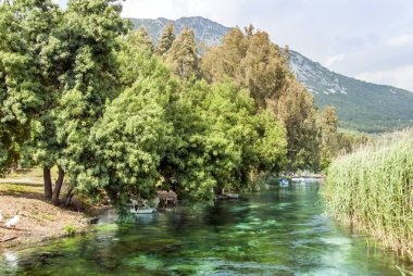 Muğla, Türkiye, 14 Mayıs 2012: Azmak akışı, Gökova Körfezi, Akyaka