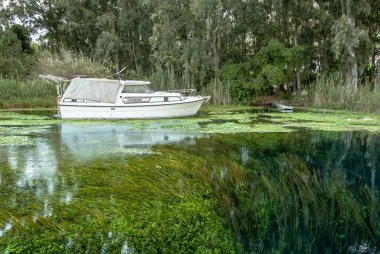 Muğla, Türkiye, 14 Mayıs 2012: tekne Azmak akışı, Gökova Körfezi, Ak
