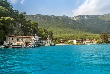 Muğla, Türkiye, 14 Mayıs 2012: Gökova Körfezi, Akyaka, tekneler