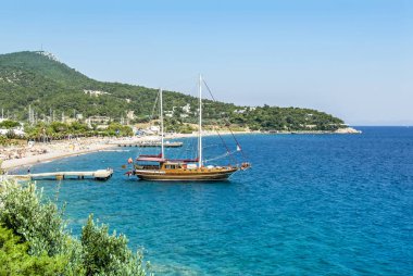 Bodrum, Türkiye, 3 Haziran 2012: yelkenli Kargicik, Villa Cove