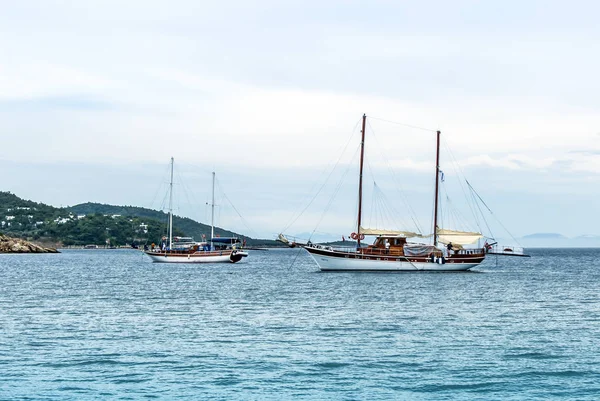 Bodrum, Türkiye, 28 Mayıs 2011: k Koyu'ndaki ahşap yelkenli Gulet