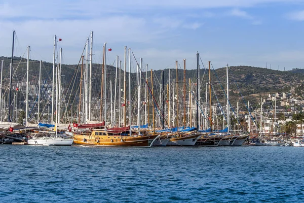 Bodrum, Turkey, 21 May 2011: Gulet Wooden Sailboats at Bodrum Ma — Stock Photo, Image