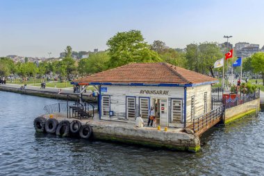 Istanbul, Türkiye, 17 Mayıs 2015: Ayvansaray gemi liman, Haliç