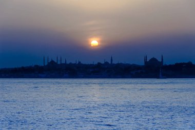 İstanbul, Türkiye, 28 Mayıs 2007: Tarihi Yarımada'da Gün Batımı