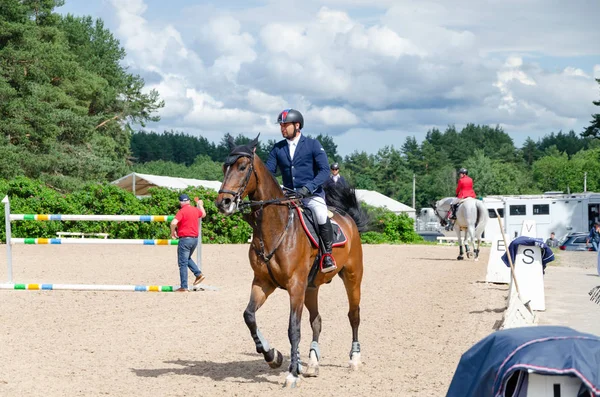 Россия Ленинградская Область Энколово Конный Клуб Дерби Июля 2019 Года Стоковое Фото