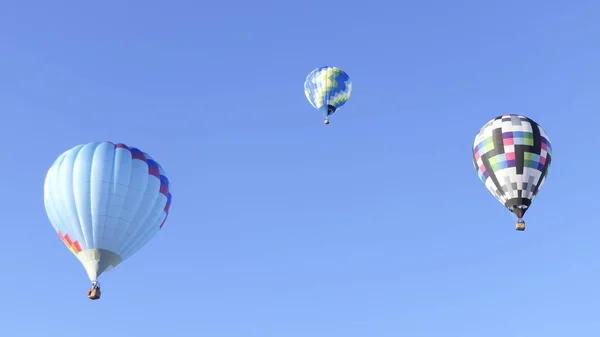 Albuquerque balon Festivali içinde yüzen renkli sıcak hava balonları