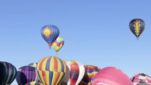 Barevné Horkovzdušné Balóny Vznášející Albuquerque Balon Festival — Stock fotografie