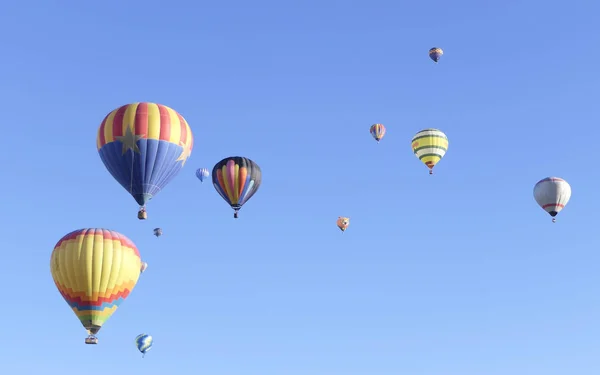 Barevné Horkovzdušné Balóny Vznášející Albuquerque Balon Festival — Stock fotografie