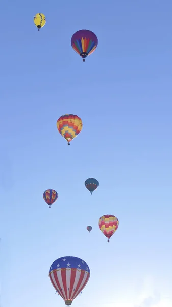Színes Léggömbök Albuquerque Ballon Fesztivál Lebeg — Stock Fotó