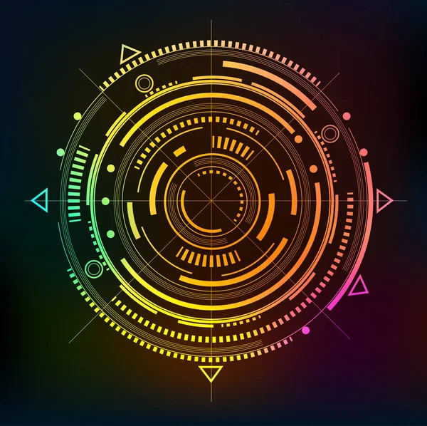 Cercle Abstrait Dessin Linéaire Cercle — Image vectorielle