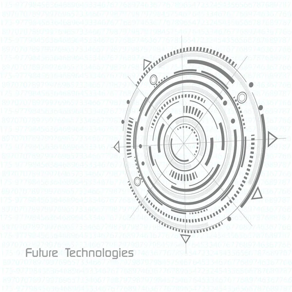 Esquema Mecánico Dibujo Ingeniería Vectorial Con Círculos Tecnologías Futuras — Archivo Imágenes Vectoriales