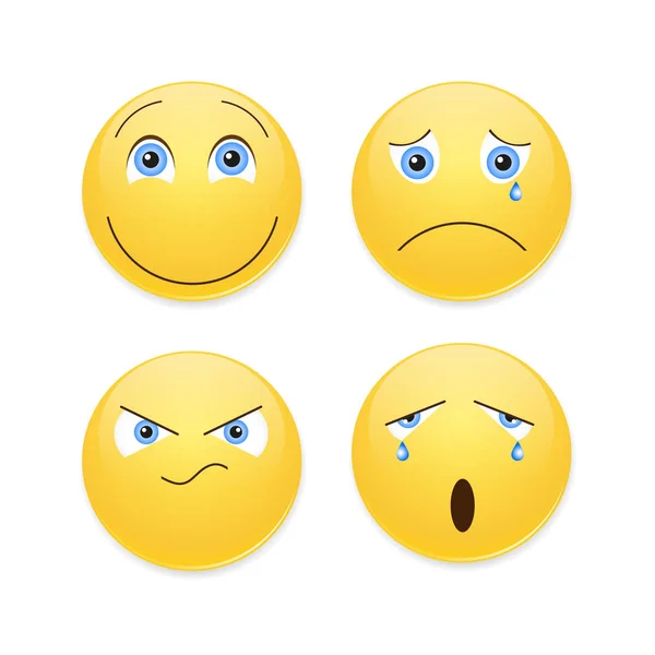 Persons Emotions Icons Smile Vector — Stock Vector