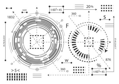Teknik resim. Yeni teknolojiler. Geometrik vektör, arka plan