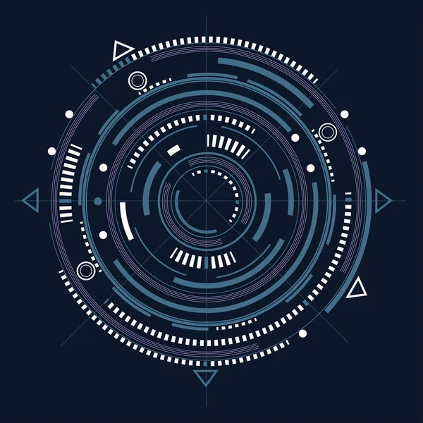 Teknik resim. Fantastik daire. Çizim ayrıntıları