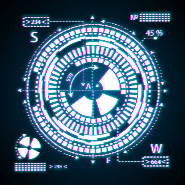 Hud Elements Glitch Hud Abstract Tecnologías Del Futuro Vector — Archivo Imágenes Vectoriales